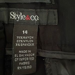 Black Style and co dress slacks size 14